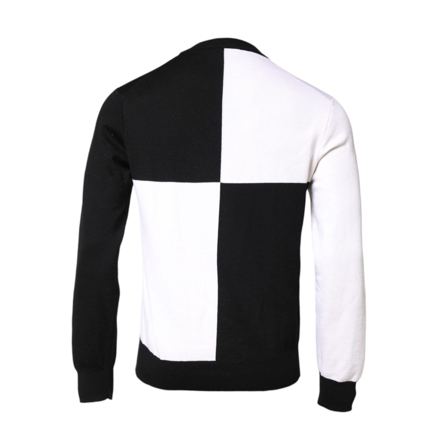 Dolce & Gabbana Black White Knit Logo Print Pullover Sweater TSH90254-48