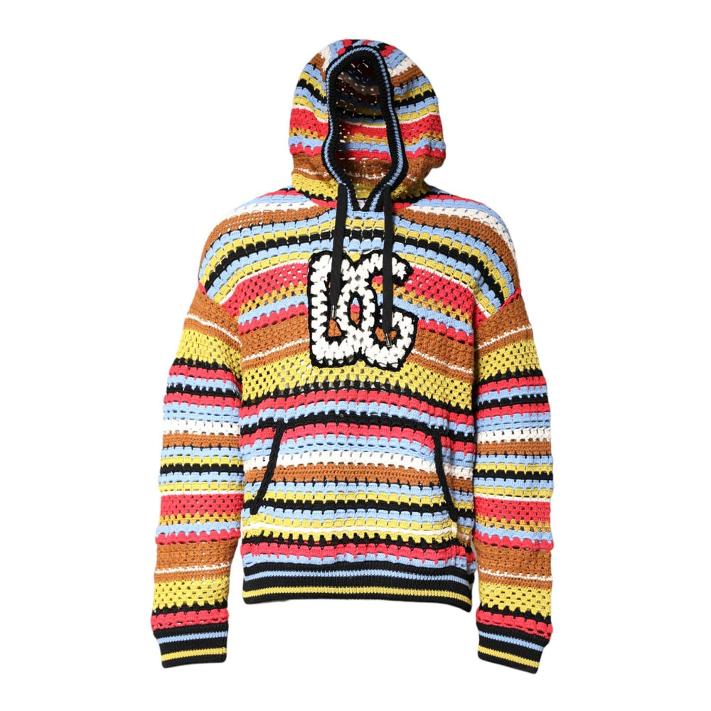 Dolce & Gabbana Multicolor Cotton Hooded Pullover Sweater TSH90258-50