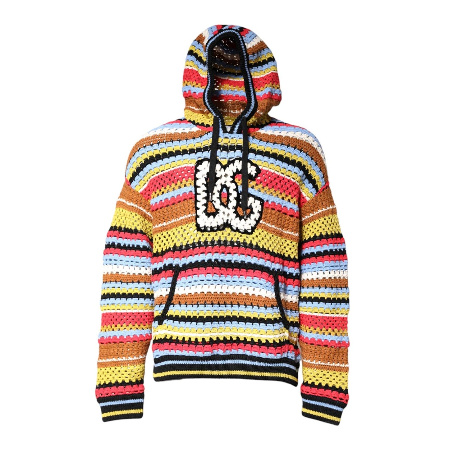 Dolce & Gabbana Multicolor Cotton Hooded Pullover Sweater TSH90258-50