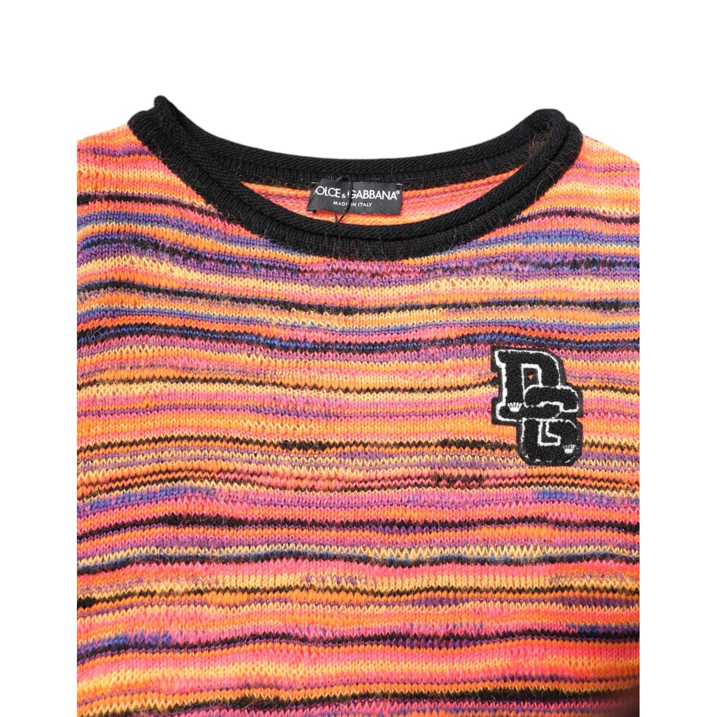 Dolce & Gabbana Multicolor Wool DGLogo Knit Pullover Sweater TSH90260-48