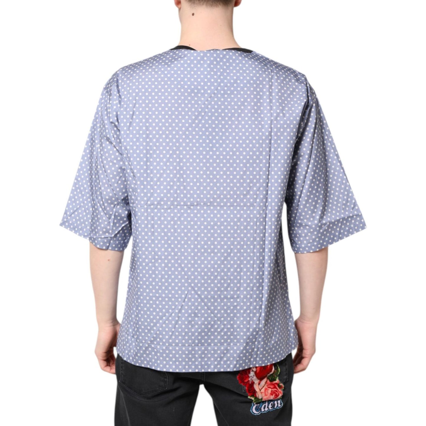 Dolce & Gabbana Light Blue Graphic Print Short Sleeve T-shirt TSH87748-50