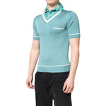Dolce & Gabbana Green Printed Collared Short Sleeve T-shirt TSH87808-44