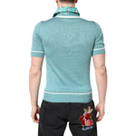Dolce & Gabbana Green Printed Collared Short Sleeve T-shirt TSH87808-44