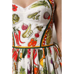 Dolce & Gabbana White Vegetables Sleeveless A-line Dress DR81695-36