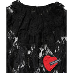 Dolce & Gabbana Black Cotton Floral Lace Women Blouse Top TSH90437-36