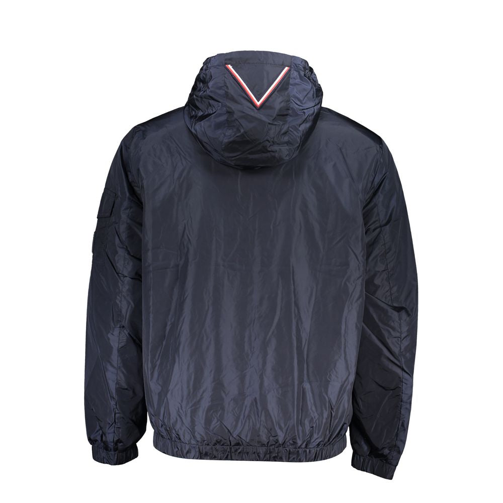 Tommy Hilfiger Chic Blue Hooded Sports Jacket with Contrast Details TO-27653-XS