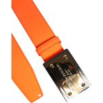 Dolce & Gabbana Orange Gold Tone Metal Logo Buckle Belt BEL9420-85
