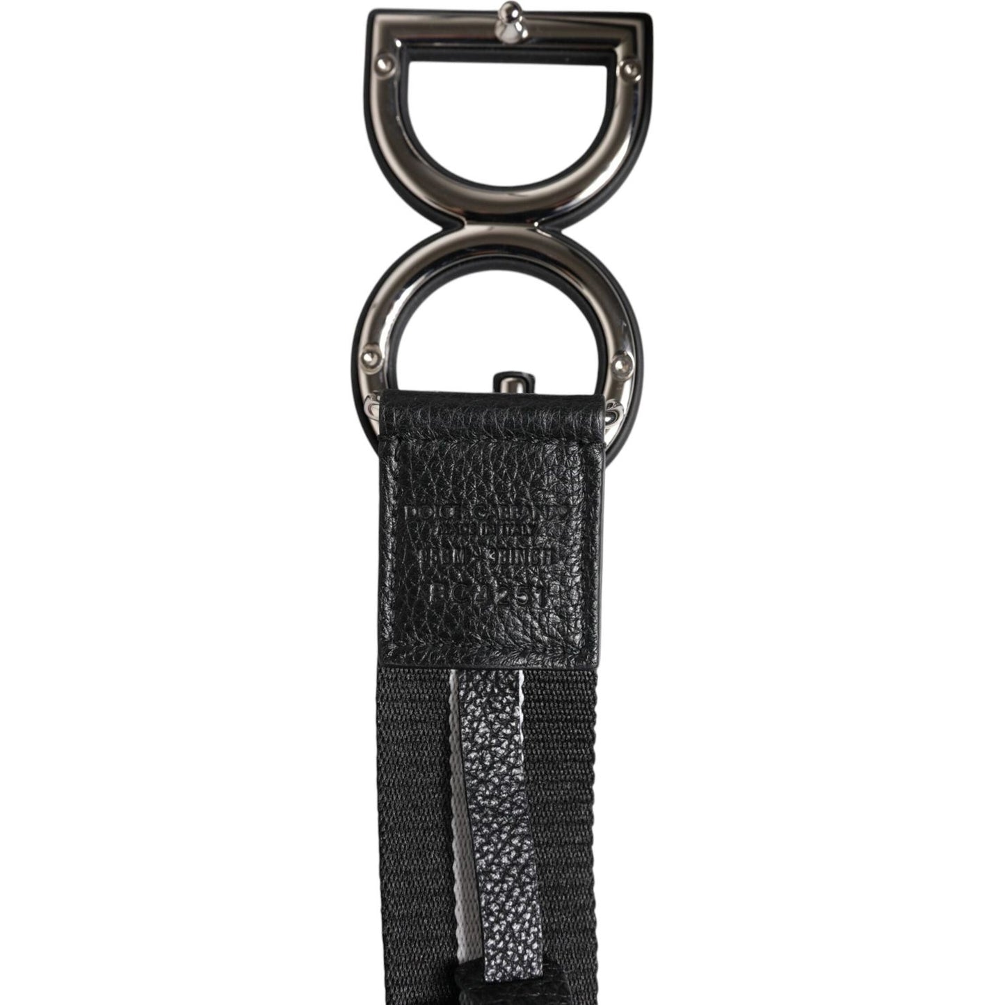Dolce & Gabbana Black Polyester Logo Print DG Buckle Belt BEL9422-85