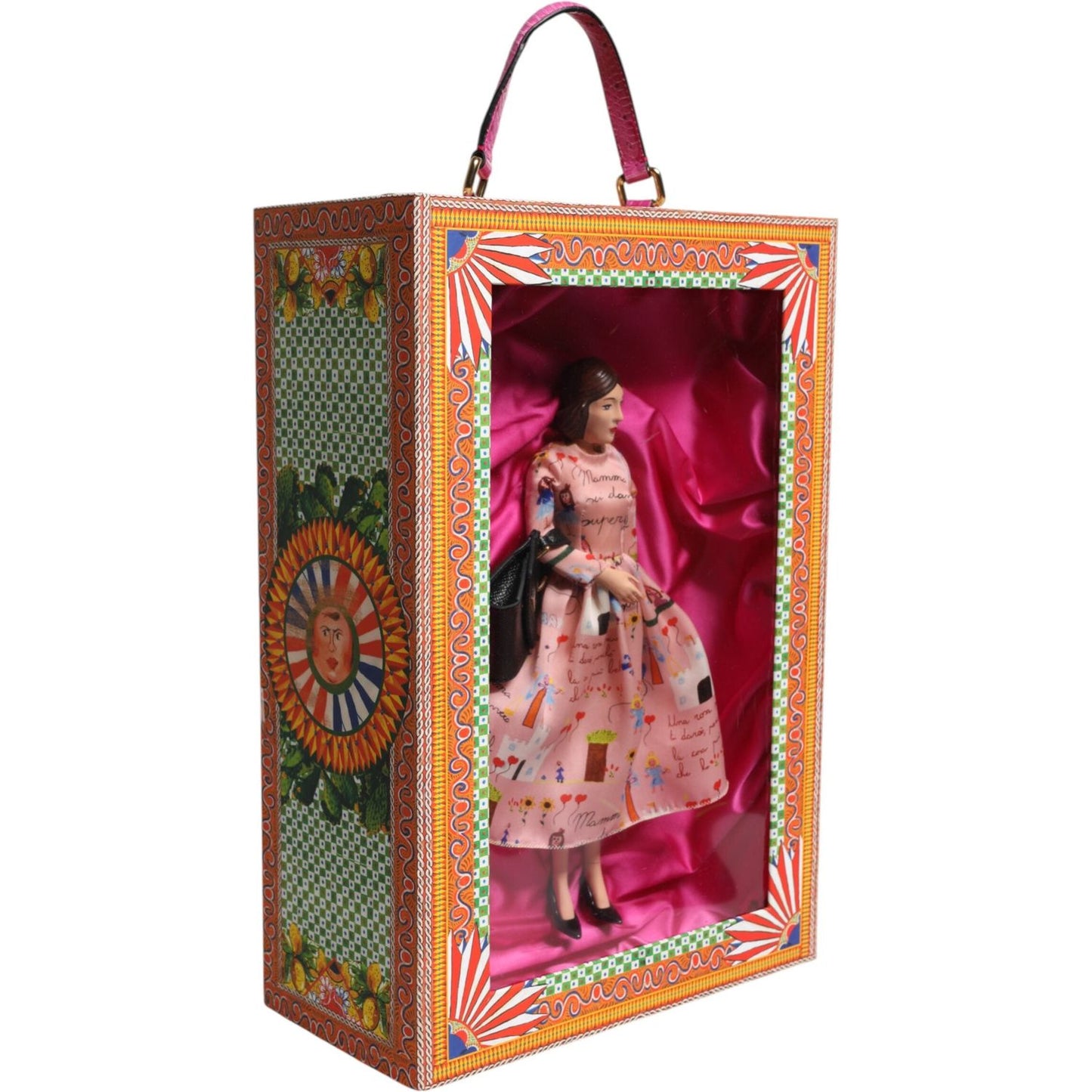 Dolce & Gabbana Pink Dress Ceramic Porcelain Fashion Leather Sicily Dolls SMY11082
