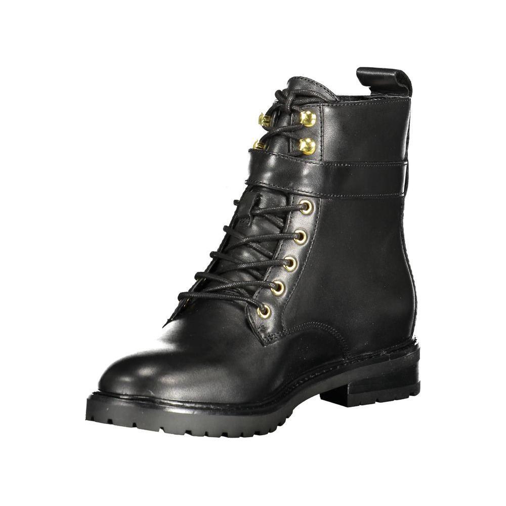 Ralph Lauren Black Leather Women Boot RA-14636-EU40/US10