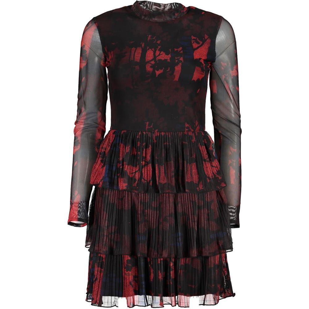 Desigual Chic Contrast Detail Long Sleeve Short Dress