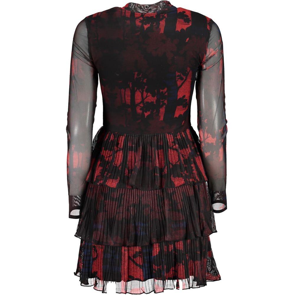 Desigual Chic Contrast Detail Long Sleeve Short Dress