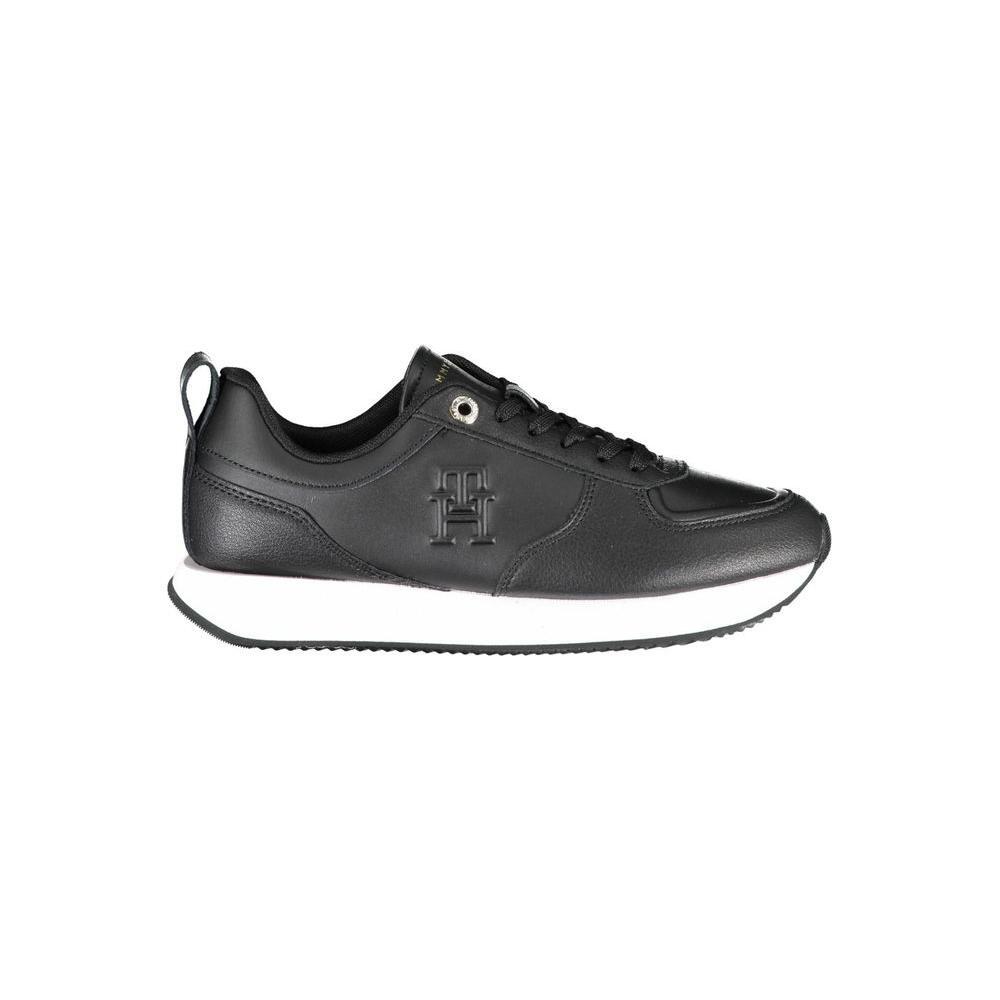 Tommy Hilfiger Black Leather Women Sneaker TO-26141-EU36/US6