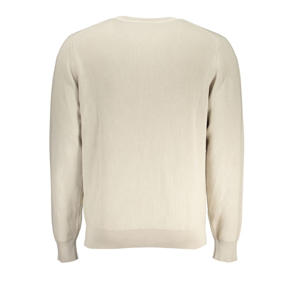 K-WAY Beige Crew Neck Cotton Sweater with Logo Detail KW-28818-XXL