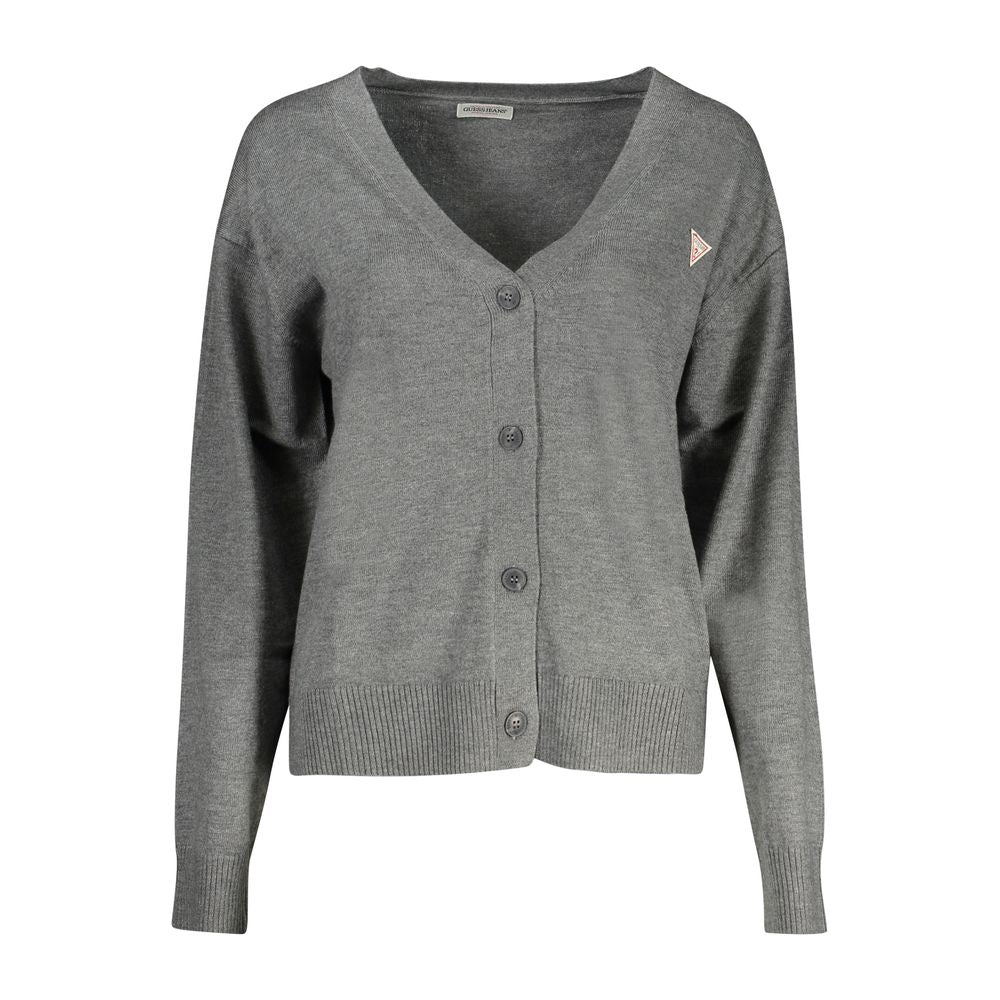 Guess Jeans Gray Polyester Sweater GU-32446-XS