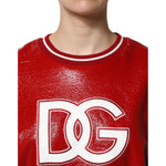 Dolce & Gabbana Red Wool DGLogo Embroidery Pullover Sweater