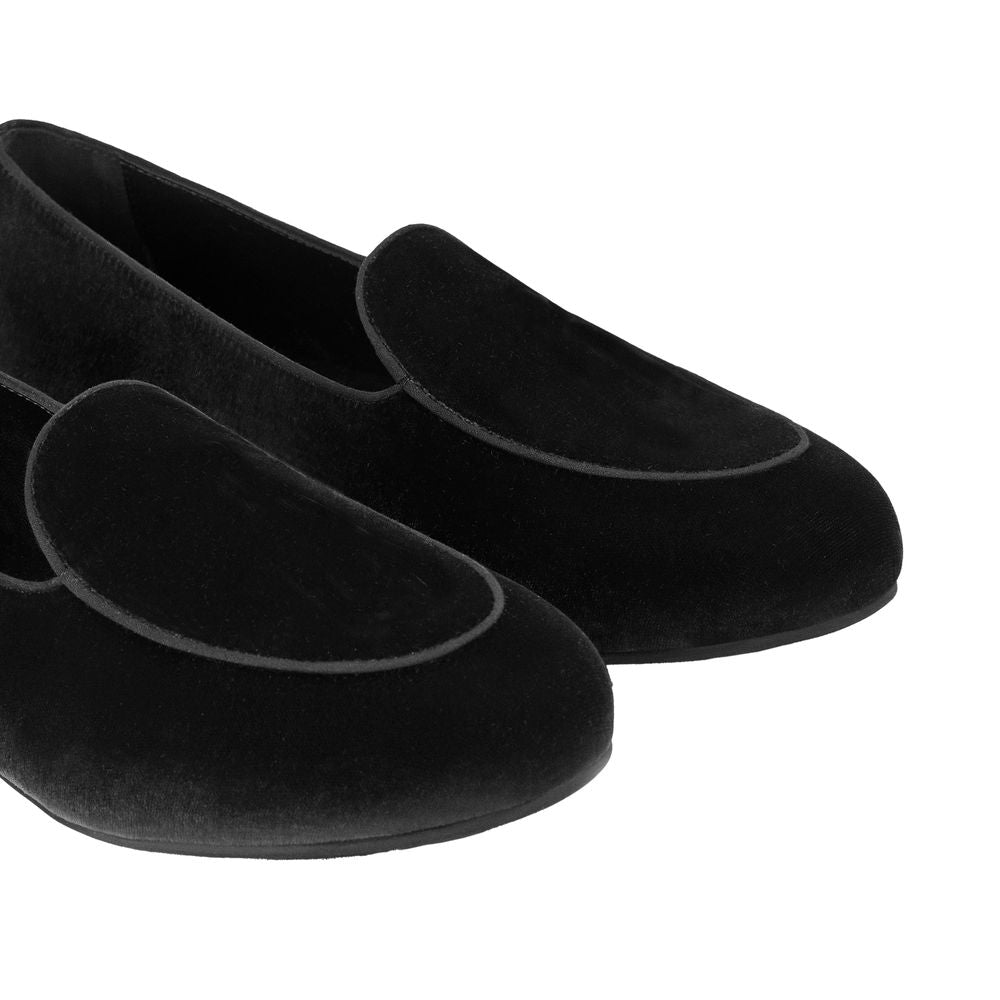 Charles Philip Black Velvet Unisex Loafer CH-15377-EU39.5/US6.5