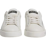 Dolce & Gabbana White Black Logo Portofino Men Sneaker Shoe LA7539#6-37.5