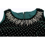 Dolce & Gabbana Green Velvet Crystal Long Maxi Dress NOC10094-1