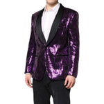 Dolce & Gabbana Purple SICILIA Sequin Embellish Coat Jacket KOS2308-50