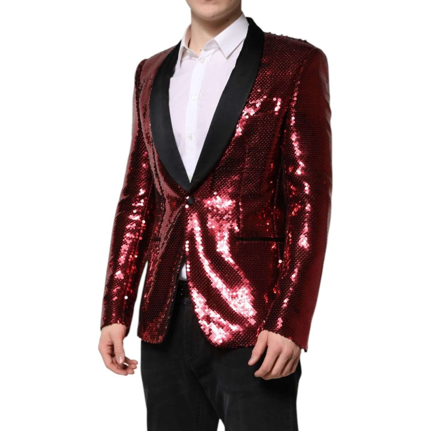 Dolce & Gabbana Red SICILIA Sequin Embellish Blazer Jacket KOS2309-48