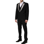Dolce & Gabbana Black MARTINI Crystal Embellished 3 Pc Suit KOS2324-50