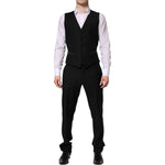 Dolce & Gabbana Black MARTINI Crystal Embellished 3 Pc Suit KOS2324-50