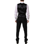 Dolce & Gabbana Black MARTINI Crystal Embellished 3 Pc Suit KOS2324-50