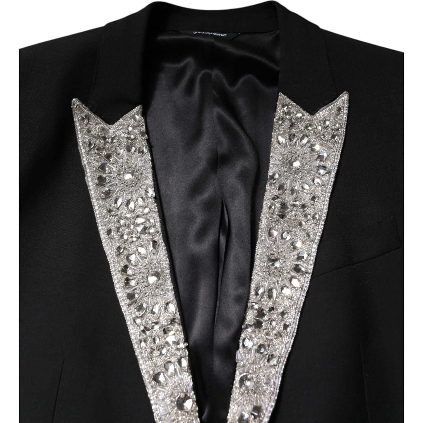 Dolce & Gabbana Black MARTINI Crystal Embellished 3 Pc Suit KOS2324-50