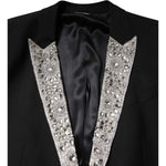 Dolce & Gabbana Black MARTINI Crystal Embellished 3 Pc Suit KOS2324-50