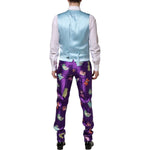 Dolce & Gabbana Purple Silk Animal Print 3 Piece Suit KOS2326-48
