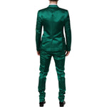 Dolce & Gabbana Green Silk 3 Piece Single Breasted Suit KOS2330-50