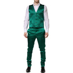 Dolce & Gabbana Green Silk 3 Piece Single Breasted Suit KOS2330-50