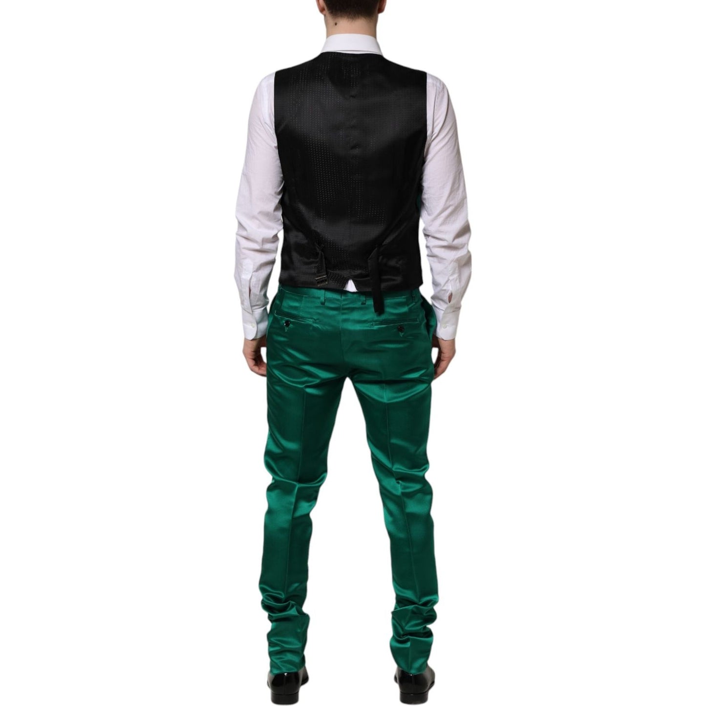 Dolce & Gabbana Green Silk 3 Piece Single Breasted Suit KOS2330-50