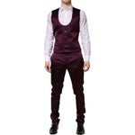 Dolce & Gabbana Dark Purple Silk 3Piece Single Breasted Suit KOS2331-50