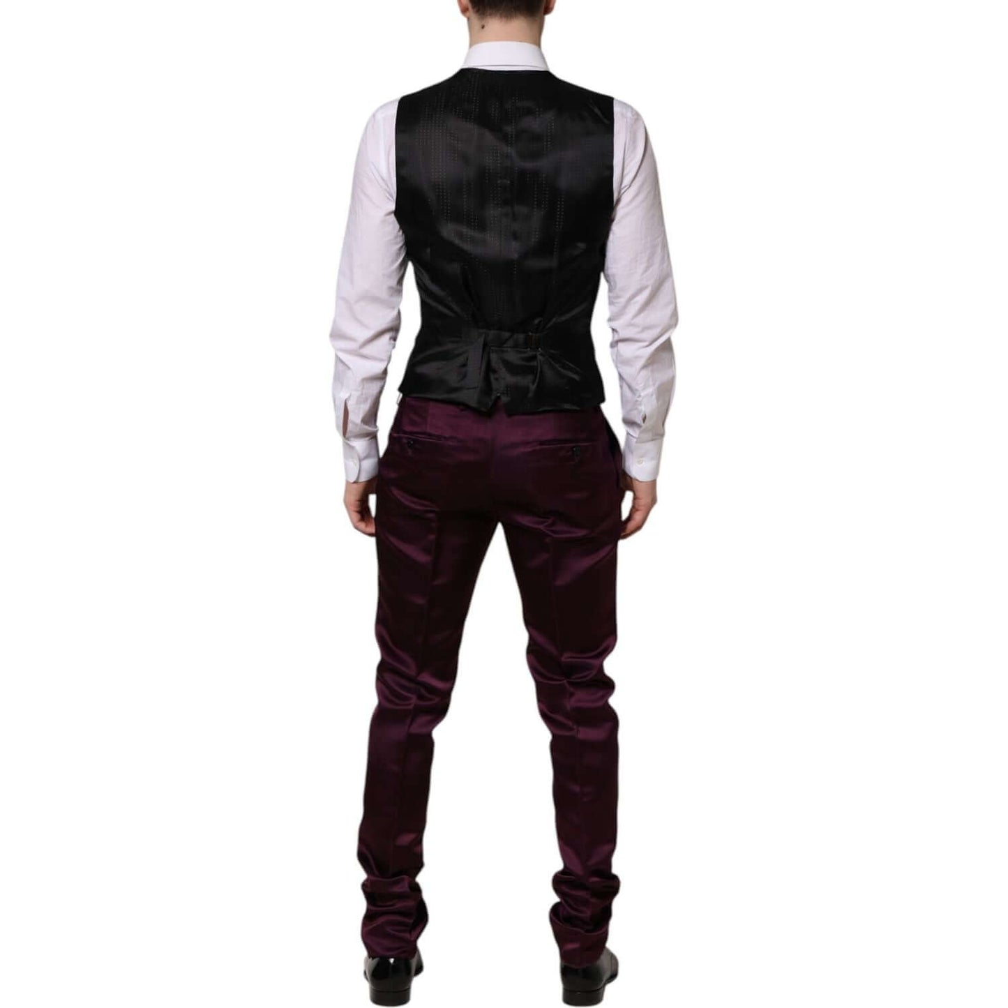 Dolce & Gabbana Dark Purple Silk 3Piece Single Breasted Suit KOS2331-50