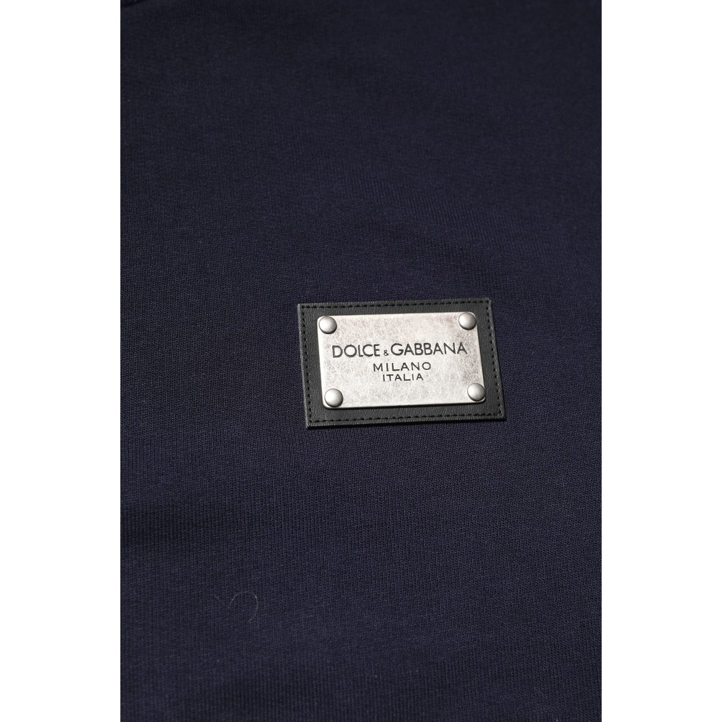 Dolce & Gabbana Dark Blue Logo Crew Neck Pullover Sweater