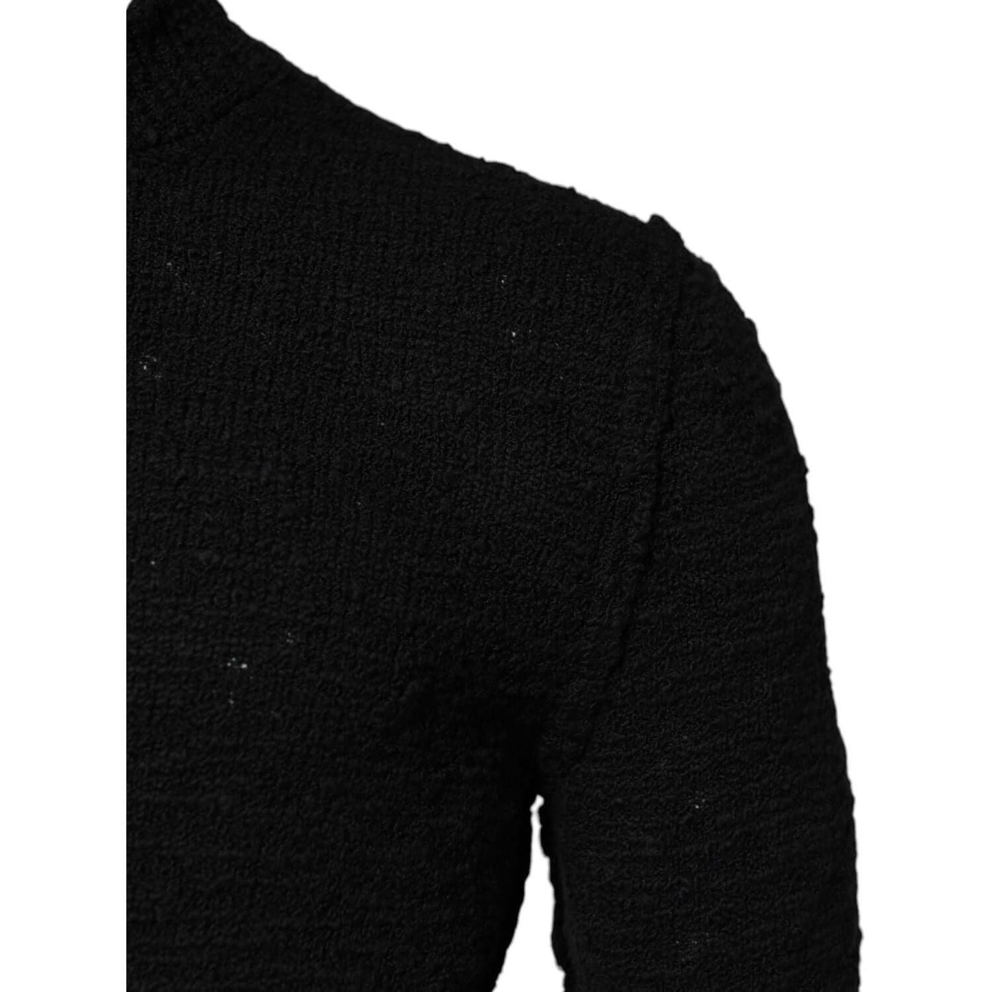 Dolce & Gabbana Black Wool Knit Crew Neck Pullover Sweater TSH90524-44