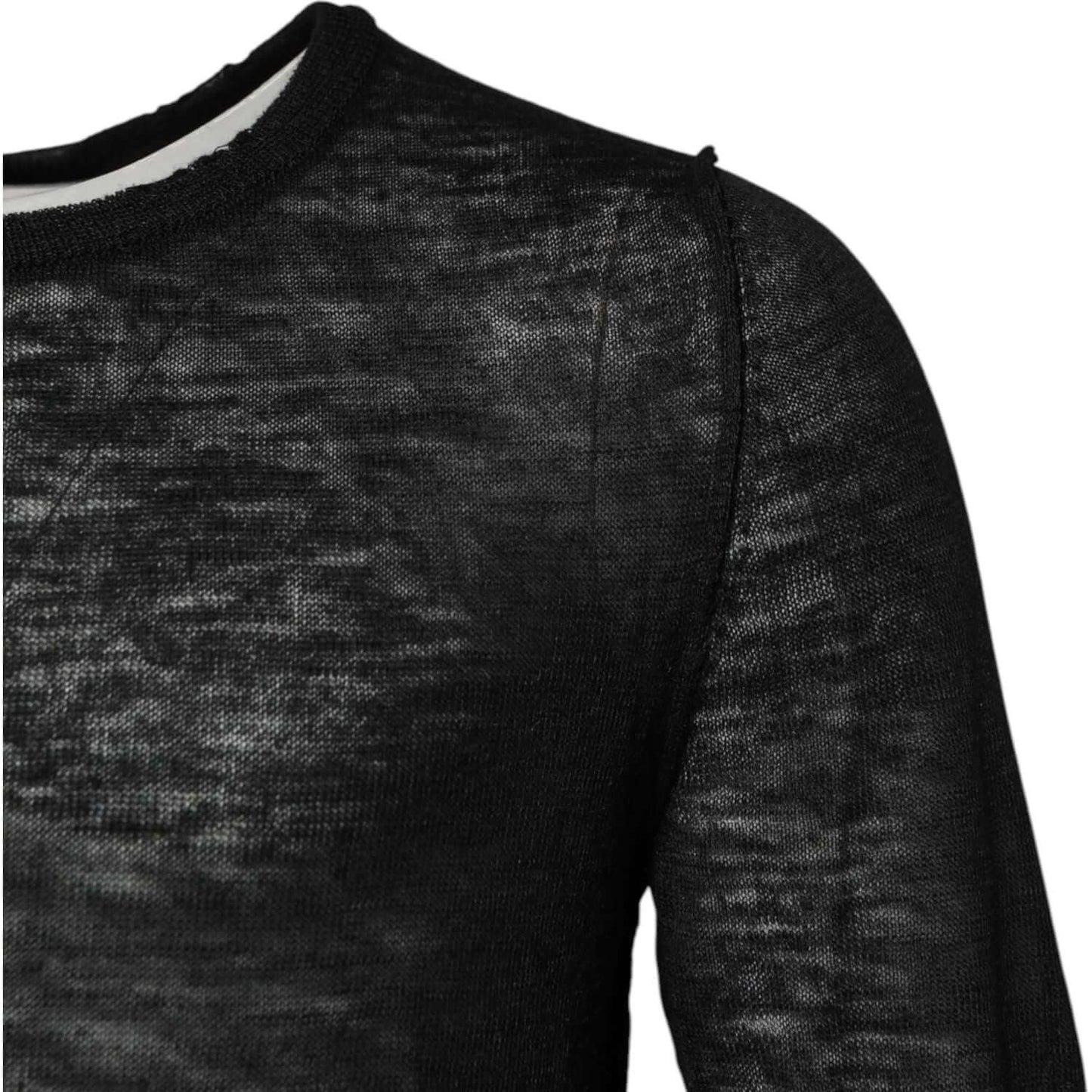 Dolce & Gabbana Black Polyester Crew Neck Pullover Sweater TSH90536-52