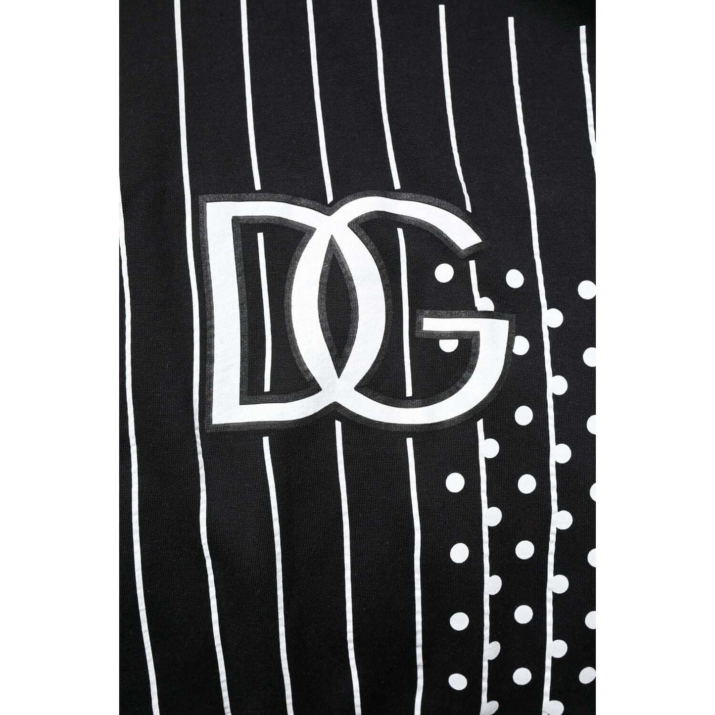 Dolce & Gabbana Black White Stripe Hooded Sweatshirt Sweater TSH90580-50