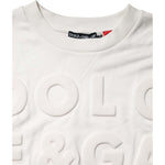 Dolce & Gabbana White Embossed Logo Cotton Crew Neck Sweater TSH90590-44