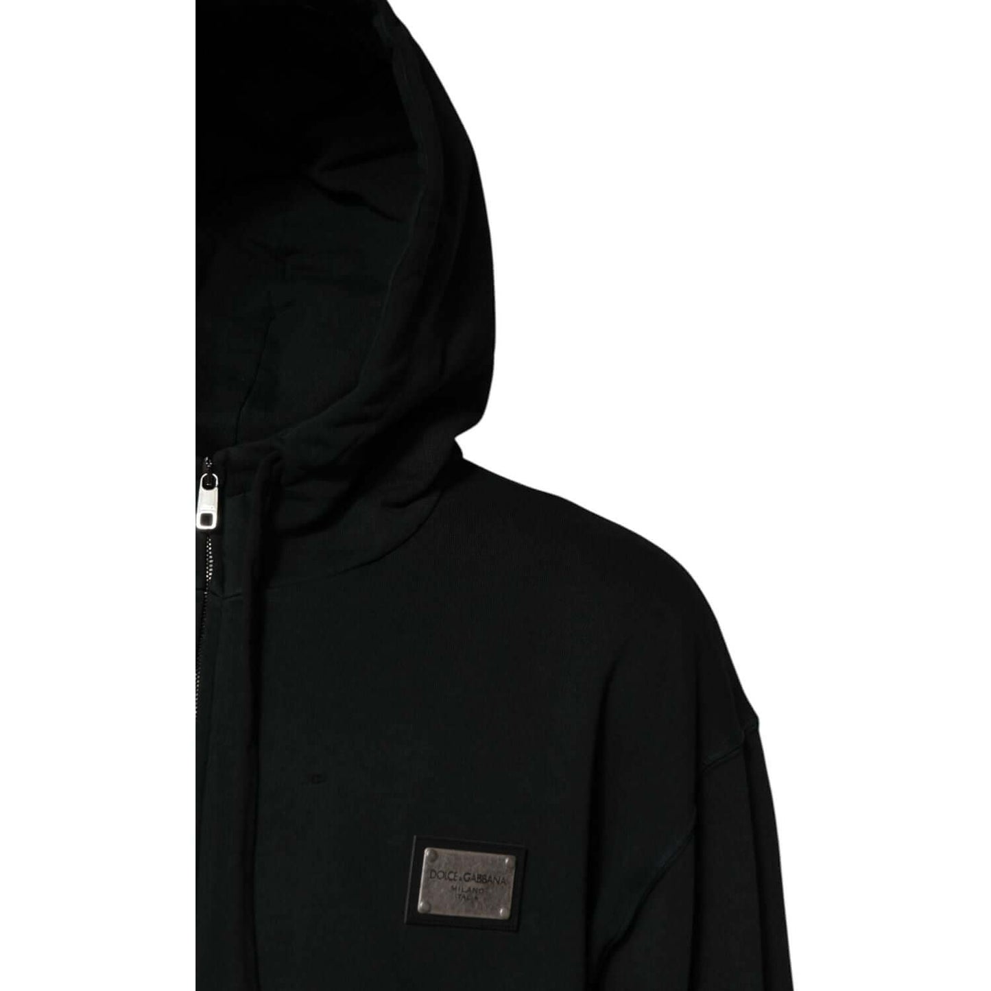 Dolce & Gabbana Black Logo Full Zip Hooded Men Sweatshirt Sweater TSH90597-54