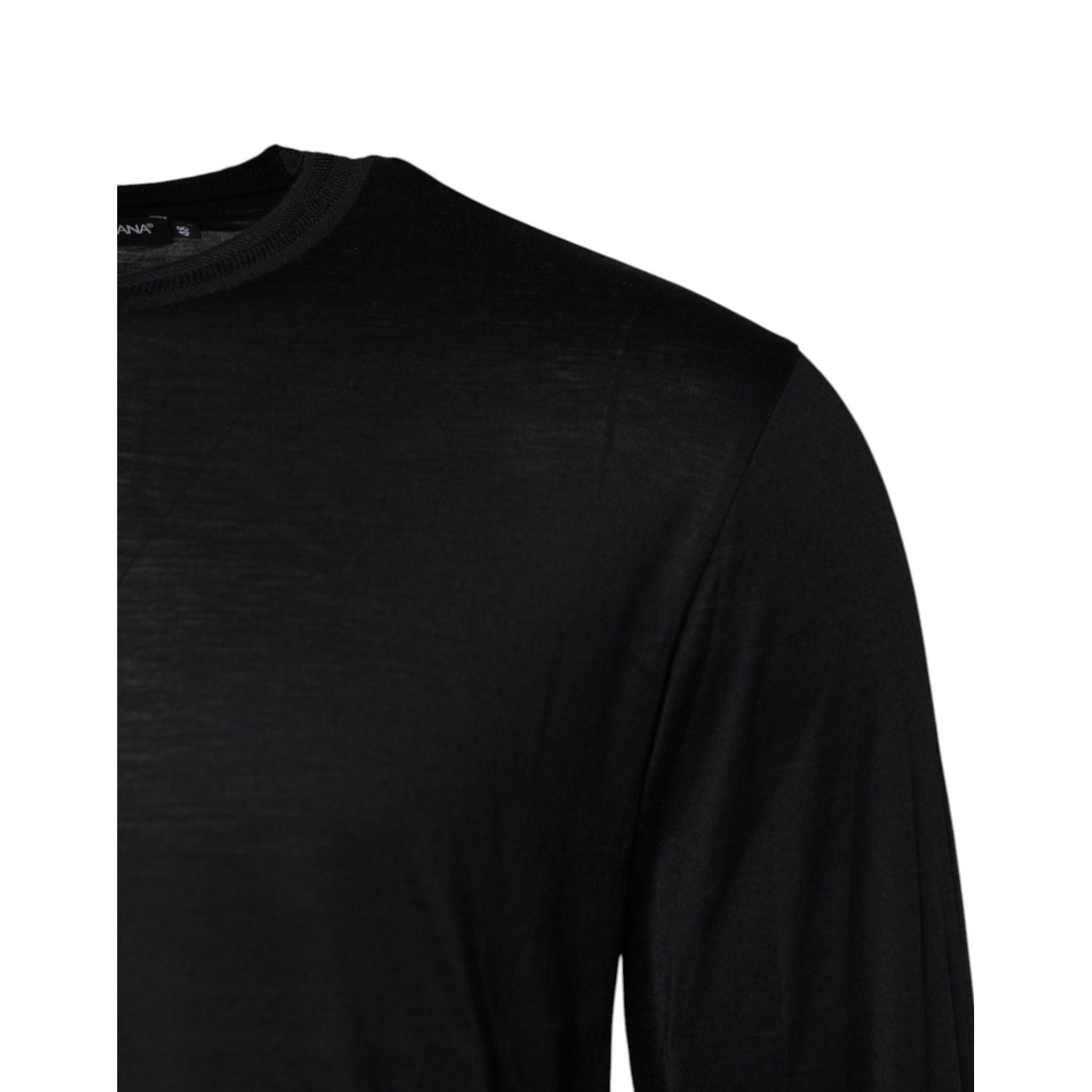 Dolce & Gabbana Dark Blue Silk Crew Neck Men Pullover Sweater