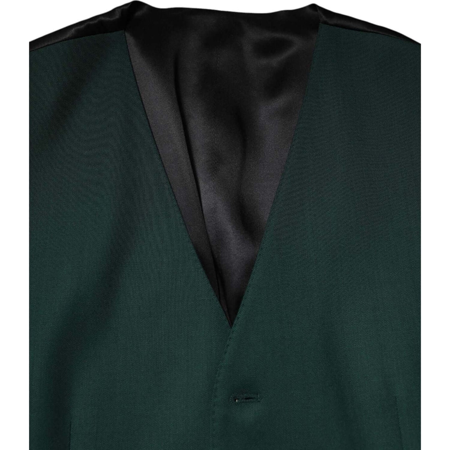 Dolce & Gabbana Green Wool Dress Formal Men Waistcoat Vest TSH90457-48