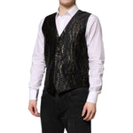Dolce & Gabbana Black Lurex Dress Formal Men Waistcoat Vest TSH90458-50