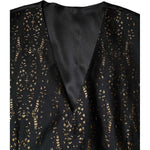Dolce & Gabbana Black Lurex Dress Formal Men Waistcoat Vest TSH90458-50