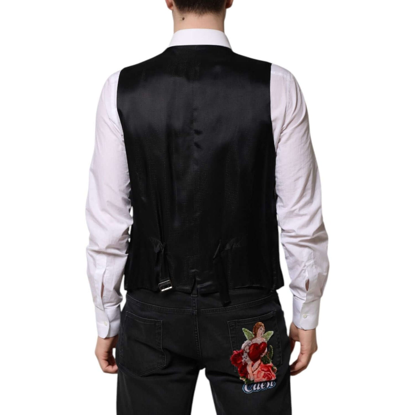 Dolce & Gabbana Purple Sequined Dress Formal Waistcoat Vest TSH90473-48