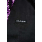 Dolce & Gabbana Purple Sequined Dress Formal Waistcoat Vest TSH90473-48