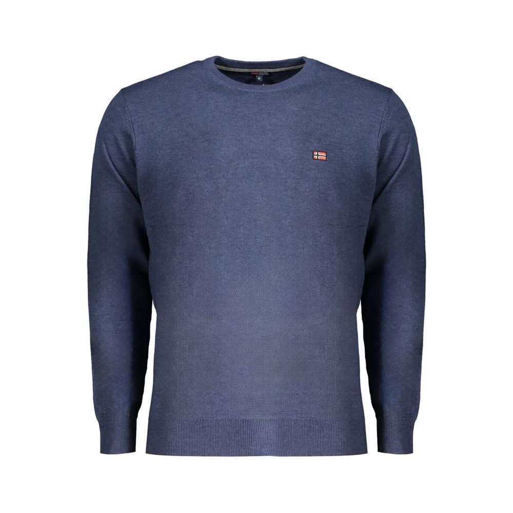 Norway 1963 Blue Wool Men Sweater NO-32040-3XL