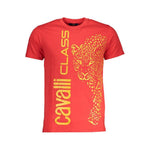 Cavalli Class Red Cotton T-Shirt CA-28589-M